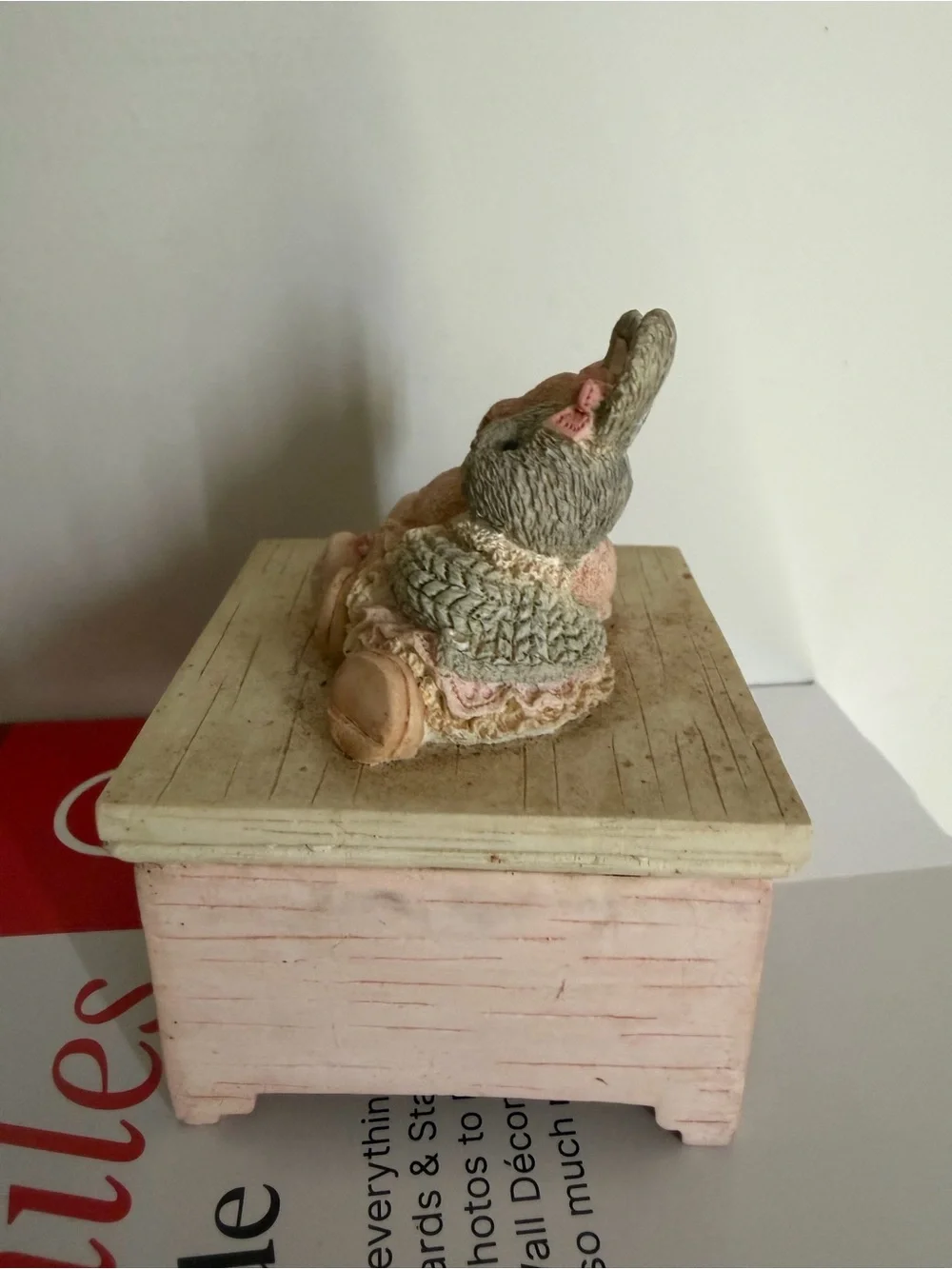 Vintage 1996 trinket Bunny and Bear Jewelry Box Decorative Keepsake balletcore